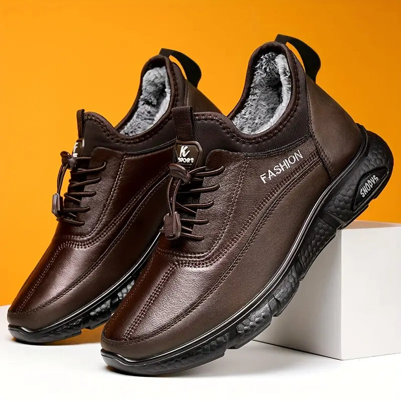 Aaron Winterschuhe | Plüschgefütterte Wanderschuhe für Männer-Kaffee-39.5-Chaps Herrenmode