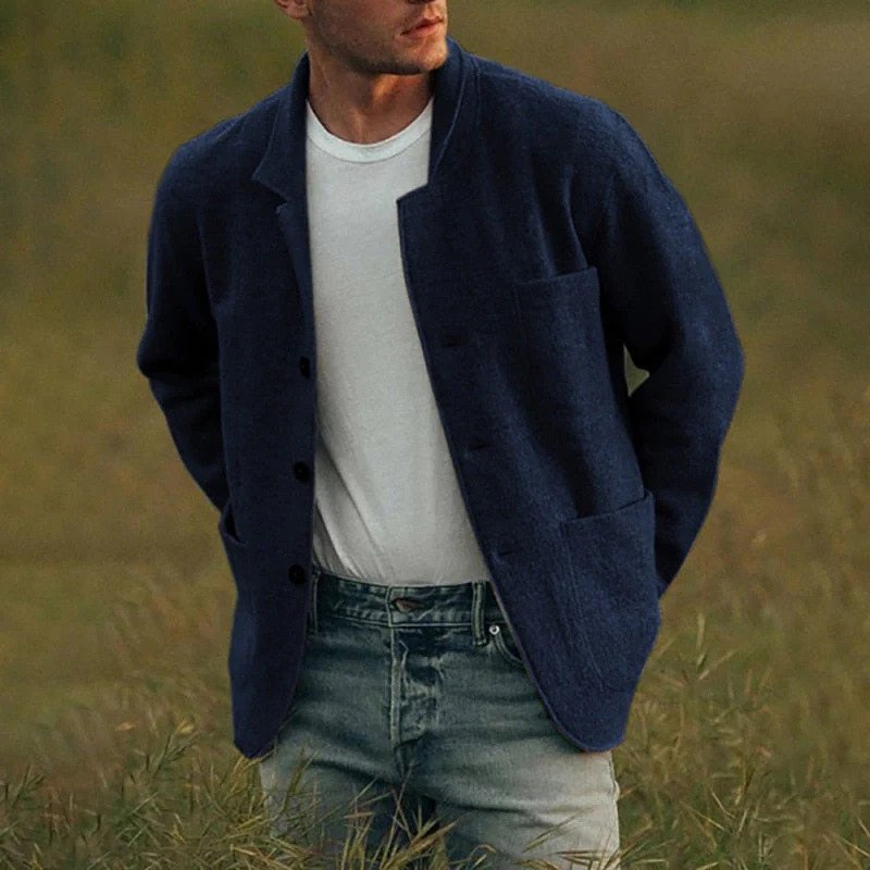 Alexandre Knopfverschlussweste für Männer-Blau-S-Chaps Herrenmode