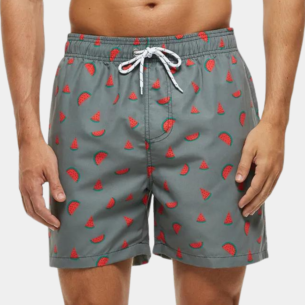 Badeshorts – Kordelzug – Bedruckt – Boardshorts – Herrenbekleidung-Wassermelone-S-Chaps Herrenmode