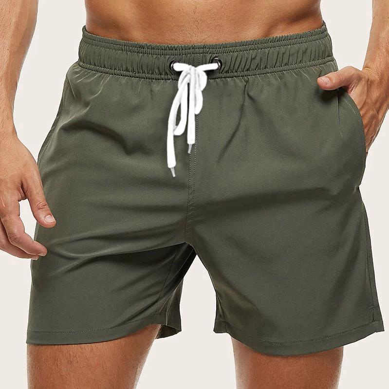 Badeshorts – schnell trocknend – elastischer Bund – Boardshorts – Badehosen-Armee grün-S-Chaps Herrenmode