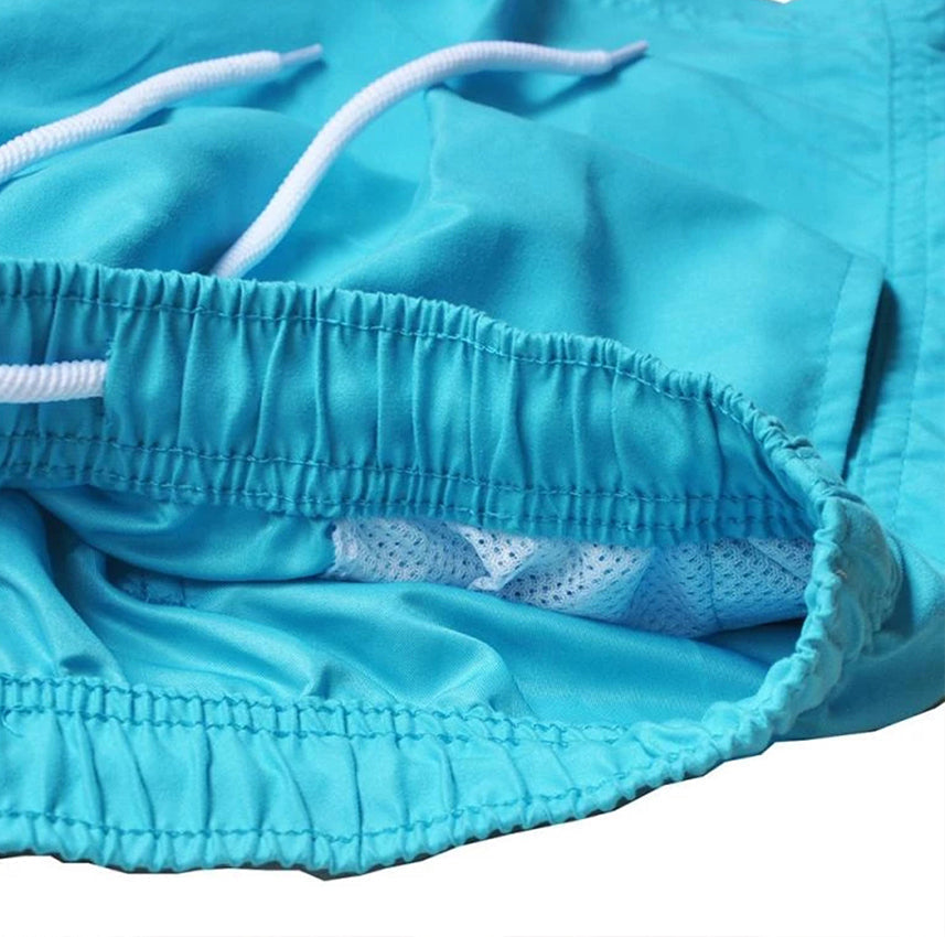 Badeshorts – schnell trocknend – elastischer Bund – Boardshorts – Badehosen-Hellblau-S-Chaps Herrenmode