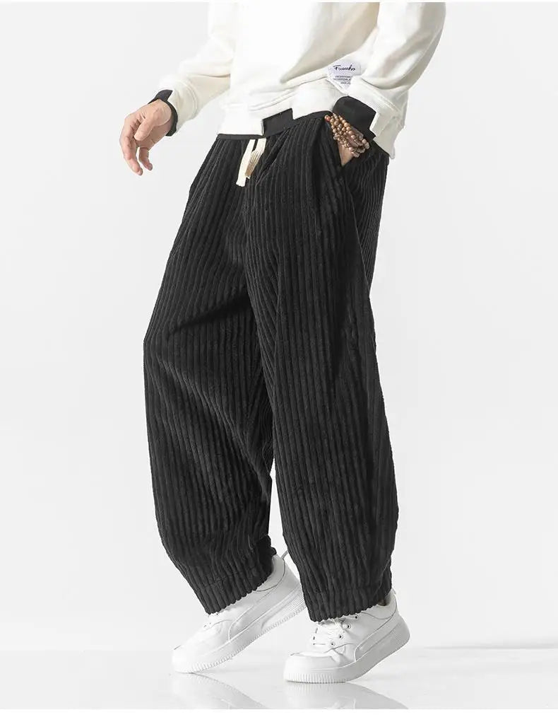 Baggy Pants - Kordelzug - Lose Passform - Kordhosen - Herrenhosen-Chaps Herrenmode