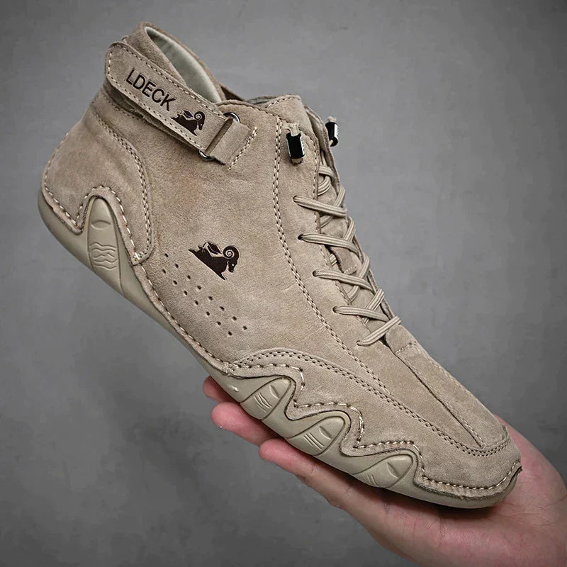 Barfußschuhe | Rutschfest | Slip-On | Sneakers mit Knöchelriemen | Herrenschuhe-Khaki-39-Chaps Herrenmode