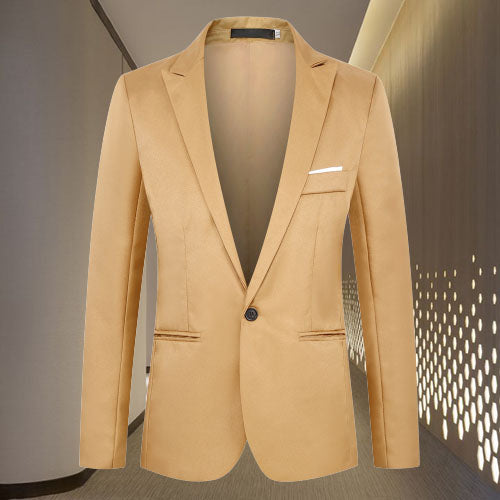 Blazer – Einreihiges Anzugjackett für Herren-Gelb-M-Chaps Herrenmode