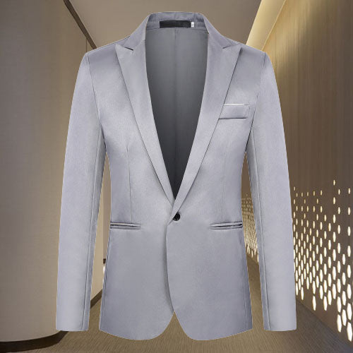 Blazer – Einreihiges Anzugjackett für Herren-Grau-M-Chaps Herrenmode