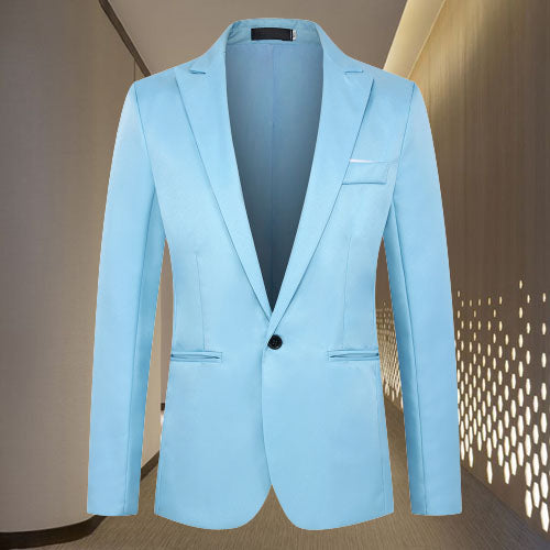 Blazer – Einreihiges Anzugjackett für Herren-Hellblau-M-Chaps Herrenmode