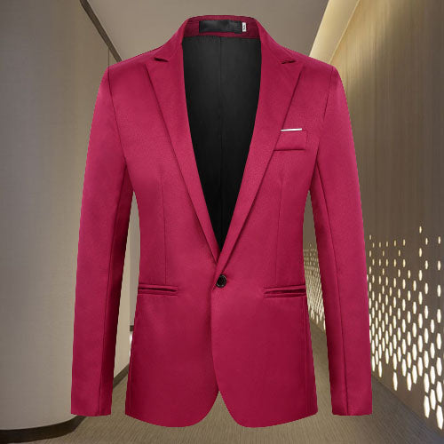 Blazer – Einreihiges Anzugjackett für Herren-Rot-M-Chaps Herrenmode