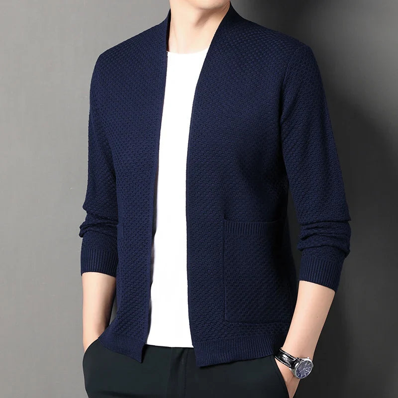 Blazer | Offene Vorderseite | Taschen | Strickjacke | Herrenbekleidung-Chaps Herrenmode