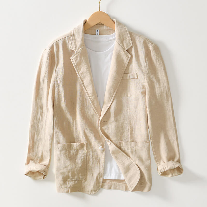 Blazerjacke | Einreiher – leicht – Leinenblazer | Herrenjacken-Khaki-S-Chaps Herrenmode