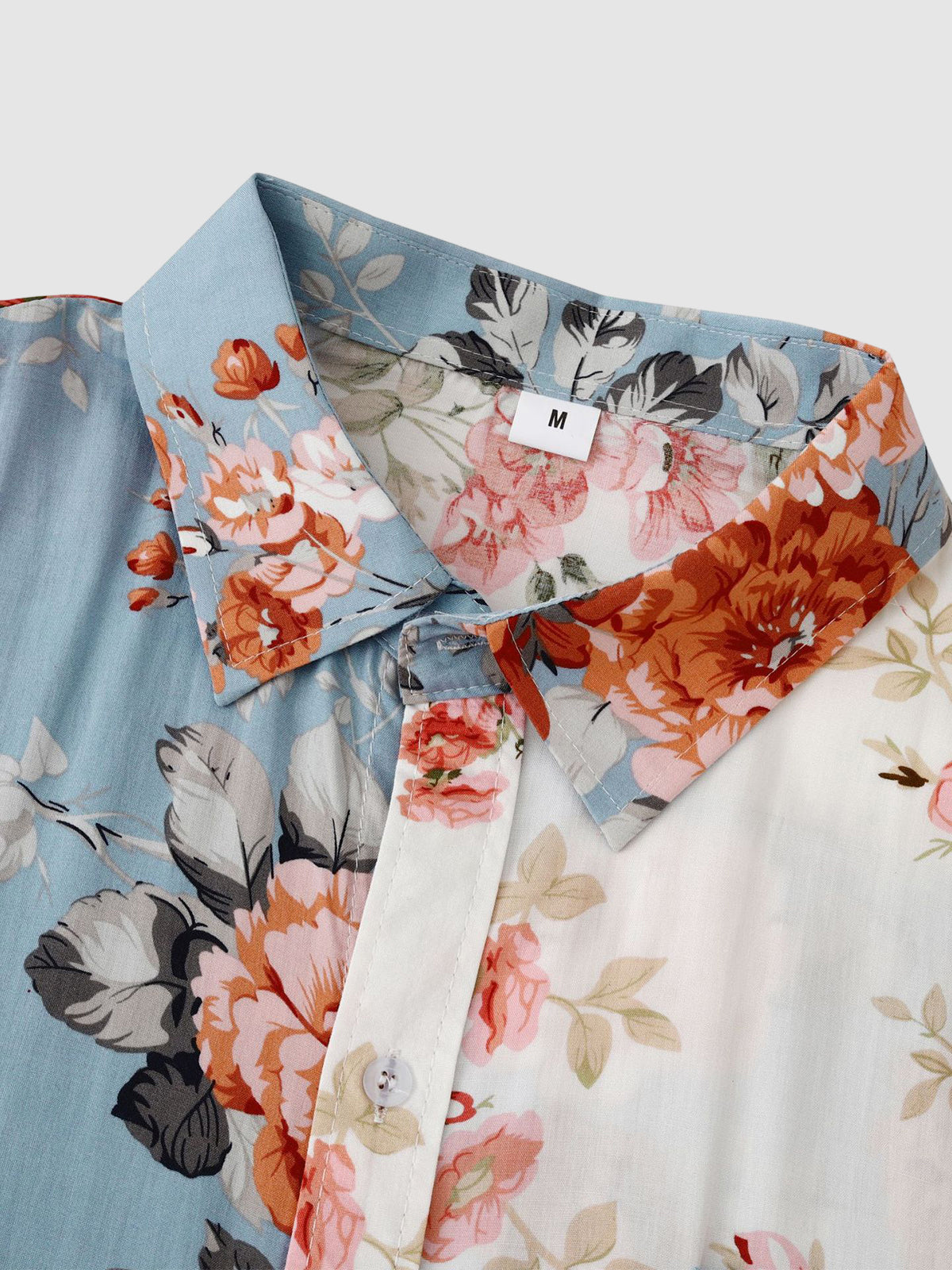 Blumenhemd | Bedruckt | Kurzarm | Hemd mit Knopfleiste | Herrenhemden-Chaps Herrenmode