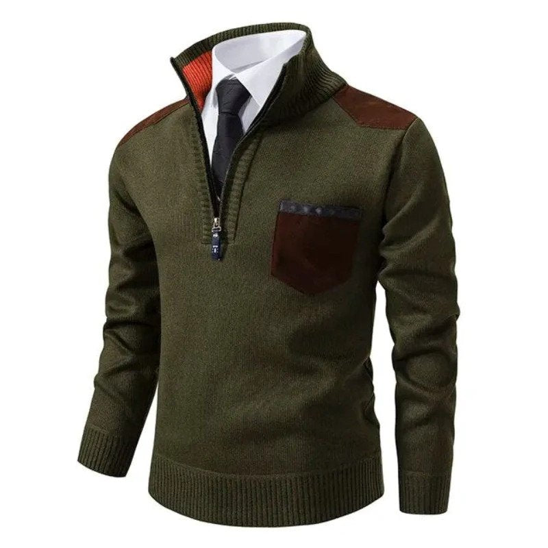 Bolt | Kaschmir-Pullover-Armeegrün-XS-Chaps Herrenmode