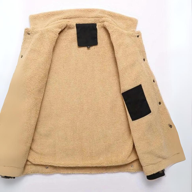 Bomberjacke - Button-Up - Warm - Sherpa gefütterte Jacke - Winterjacke für Männer-Chaps Herrenmode