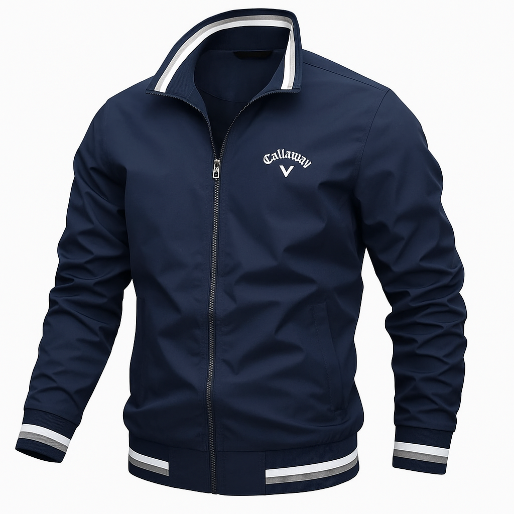 Bomberjacke - Lässige, leichte Herren-Zip-Up Jacke-Blau-S-Chaps Herrenmode