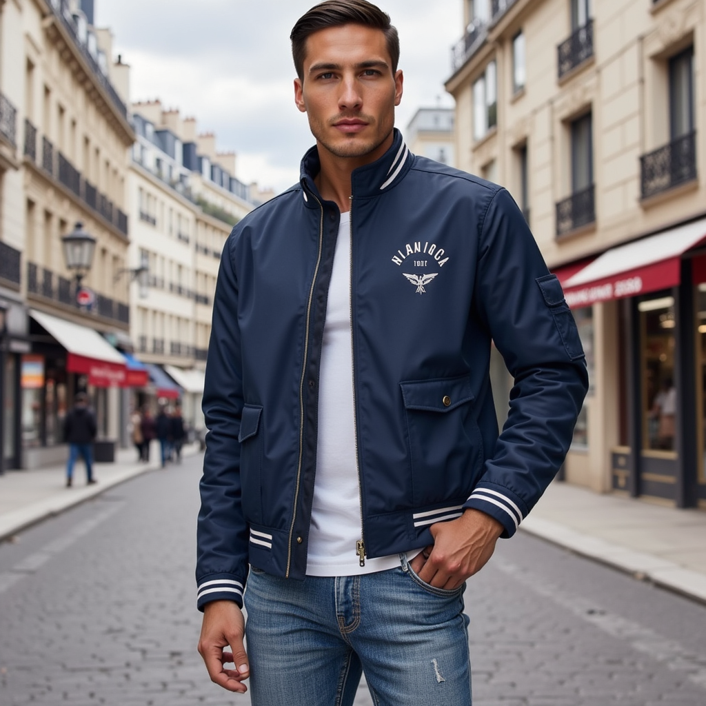 Bomberjacke - Lässige, leichte Herren-Zip-Up Jacke-Chaps Herrenmode