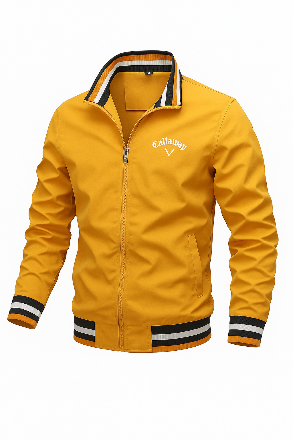 Bomberjacke - Lässige, leichte Herren-Zip-Up Jacke-Gelb-S-Chaps Herrenmode