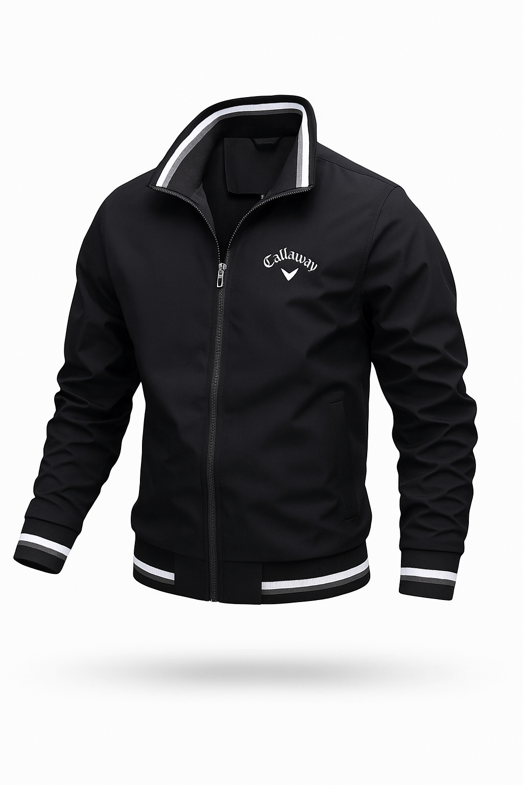 Bomberjacke - Lässige, leichte Herren-Zip-Up Jacke-Schwarz-S-Chaps Herrenmode