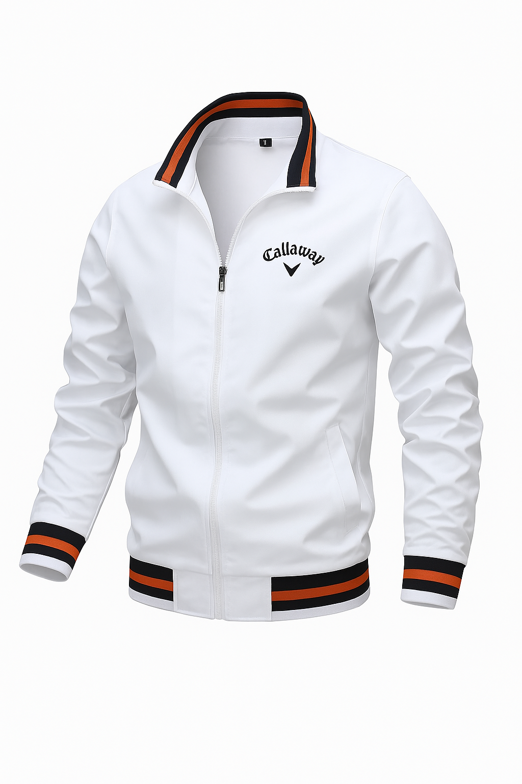 Bomberjacke - Lässige, leichte Herren-Zip-Up Jacke-Weiß-S-Chaps Herrenmode