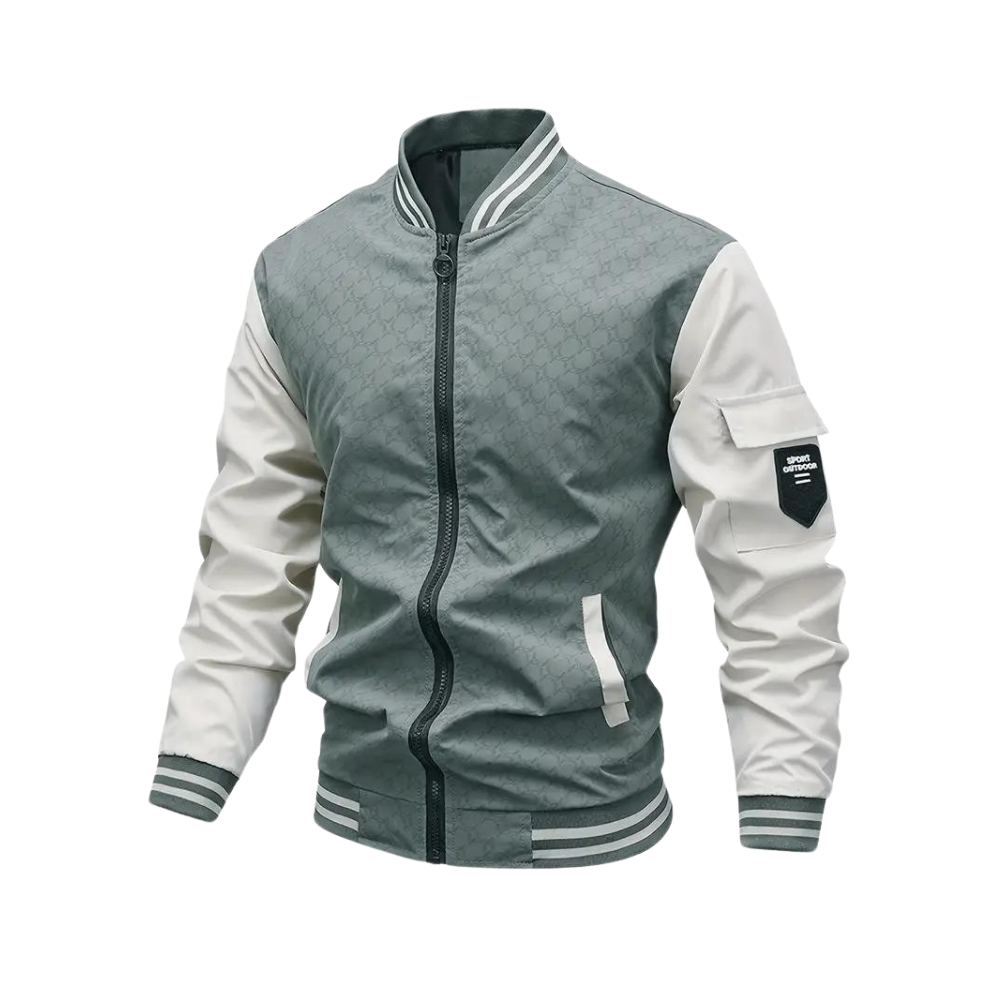 Bomberjacke | Reißverschluss | Herbst | Basketballjacke | Herrenjacke-Grün-XS-Chaps Herrenmode