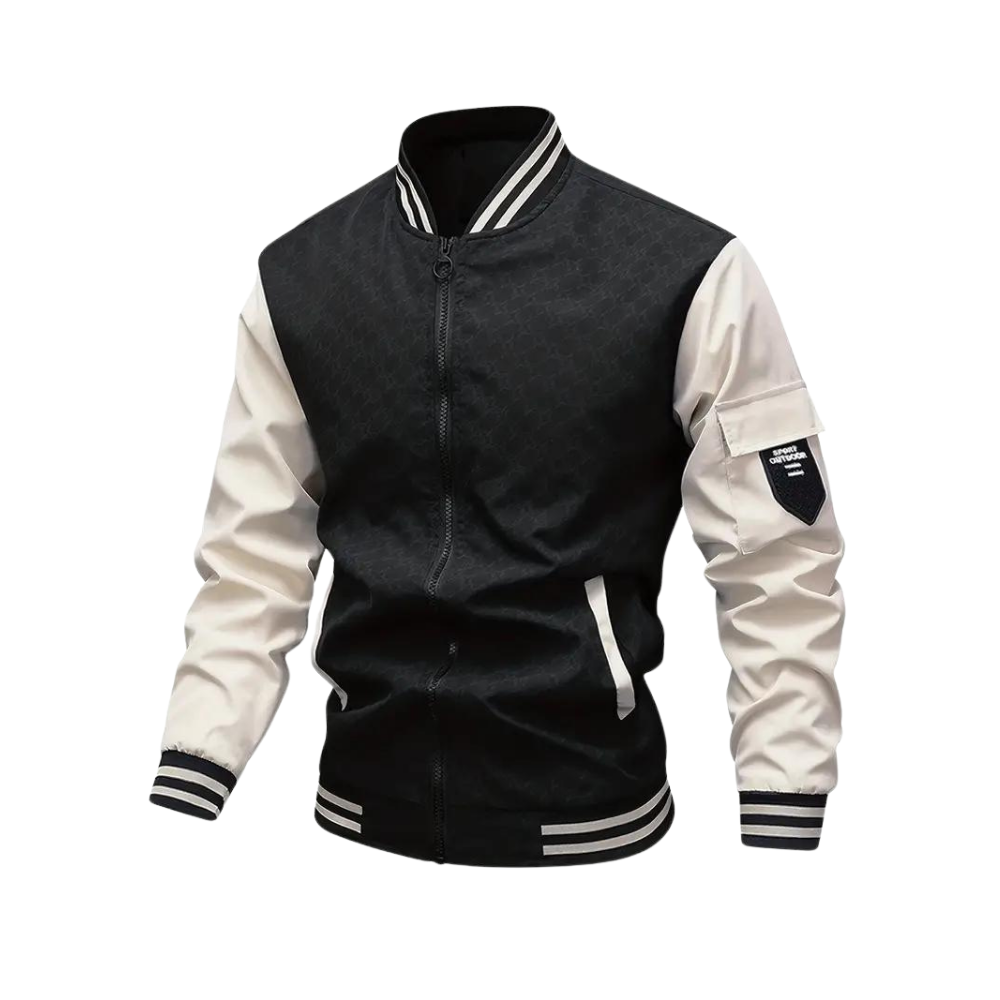 Bomberjacke | Reißverschluss | Herbst | Basketballjacke | Herrenjacke-Schwarz-XS-Chaps Herrenmode