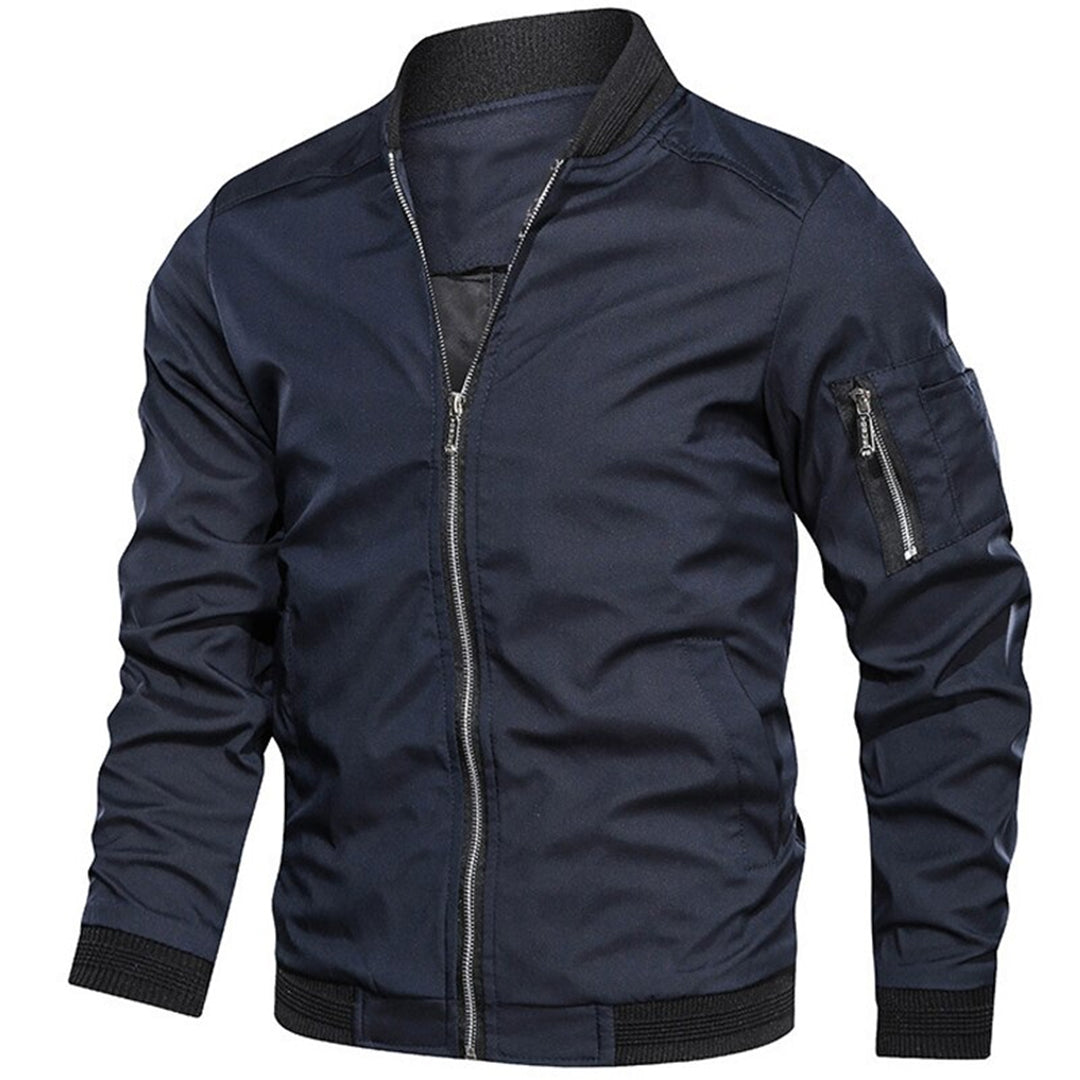 Bomberjacke | Reißverschluss | Leicht | Sommerjacke | Herrenjacke-Blau-S-Chaps Herrenmode