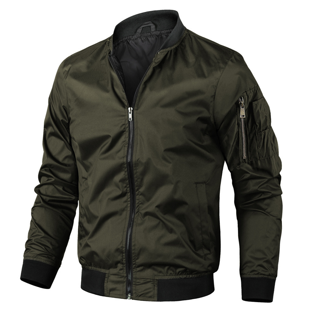 Bomberjacke | Reißverschluss | Leicht | Sommerjacke | Herrenjacke-Grün-S-Chaps Herrenmode