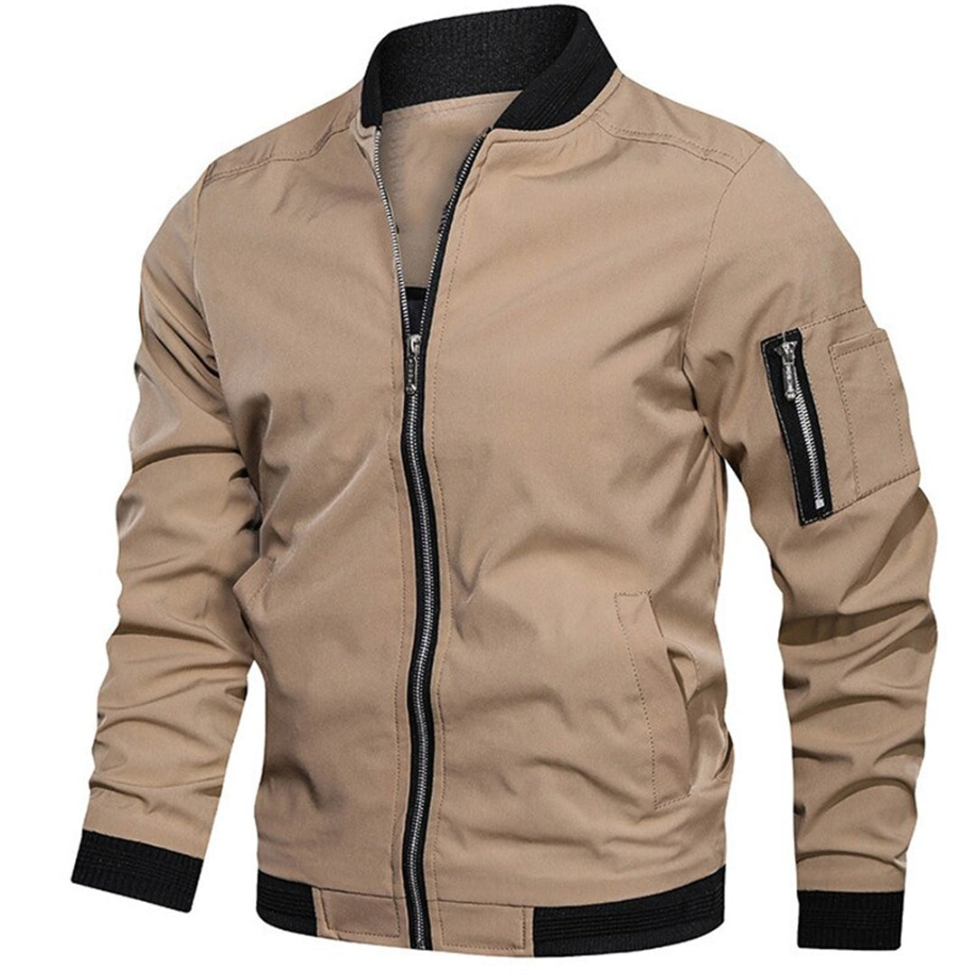Bomberjacke | Reißverschluss | Leicht | Sommerjacke | Herrenjacke-Khaki-S-Chaps Herrenmode