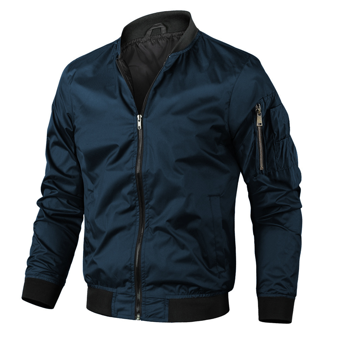 Bomberjacke | Reißverschluss | Leicht | Sommerjacke | Herrenjacke-Marineblau-S-Chaps Herrenmode