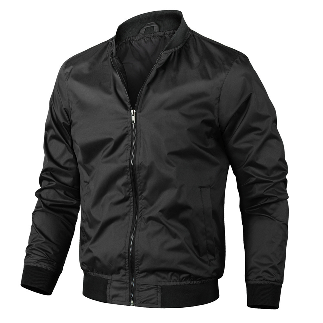 Bomberjacke | Reißverschluss | Leicht | Sommerjacke | Herrenjacke-Schwarz-S-Chaps Herrenmode