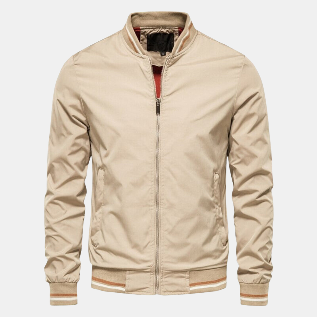 Bomberjacke | Reißverschluss | Taillenlänge | Harrington-Jacke | Herrenjacke-Beige-M-Chaps Herrenmode