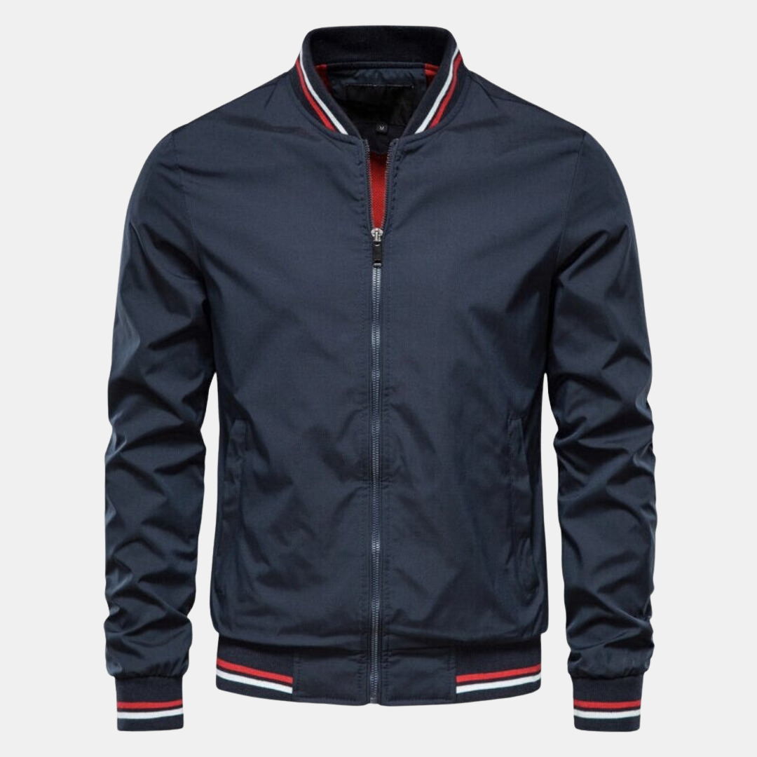 Bomberjacke | Reißverschluss | Taillenlänge | Harrington-Jacke | Herrenjacke-Dunkel Blau-M-Chaps Herrenmode