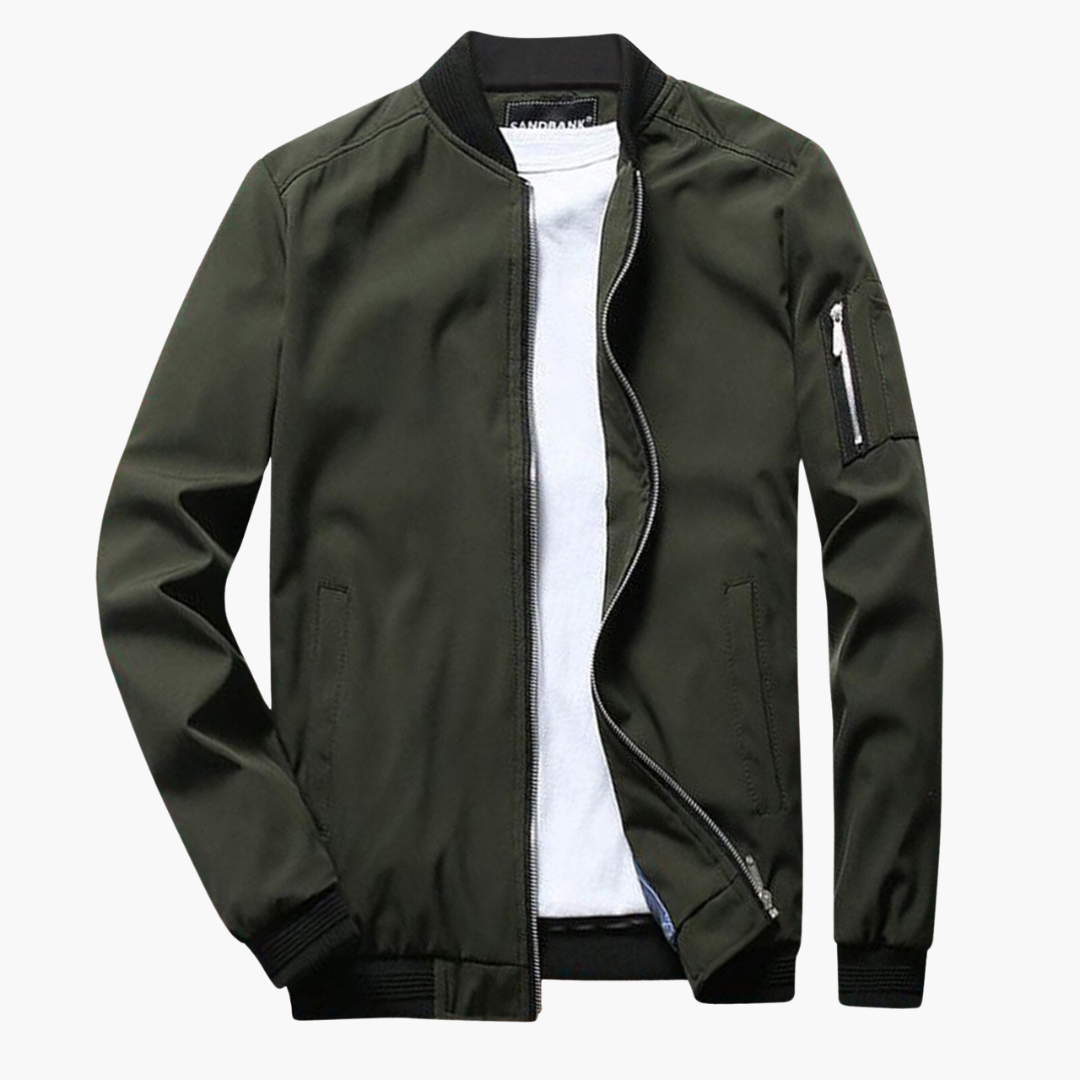 Bomberjacke | Reißverschluss | Winddicht | Herbstjacke | Herrenjacke-Grün-S-Chaps Herrenmode