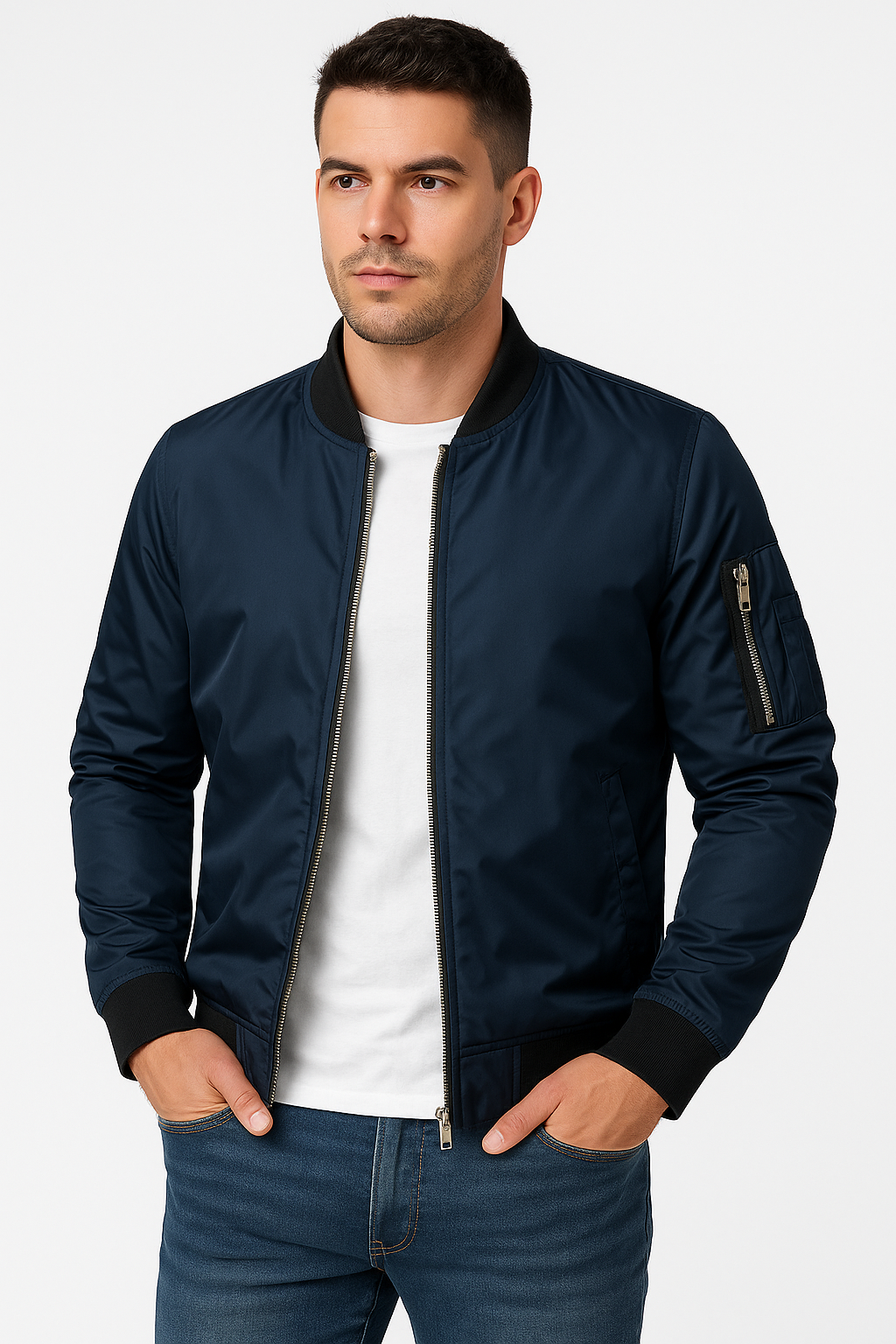 Bomberjacke | Reißverschluss | Winddicht | Sommerjacke | Herrenjacke-Chaps Herrenmode