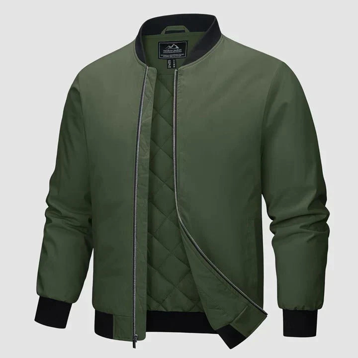 Bomberjacke | Steppfutter | Reißverschluss | Winter-Bomberjacke | Herrenjacke-Armeegrün-S-Chaps Herrenmode