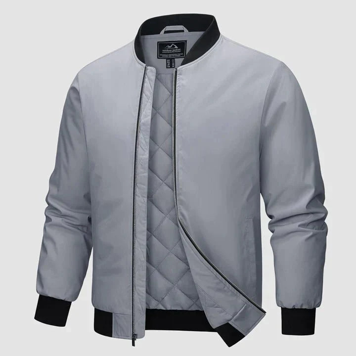 Bomberjacke | Steppfutter | Reißverschluss | Winter-Bomberjacke | Herrenjacke-Hellgrau-S-Chaps Herrenmode