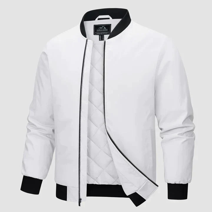 Bomberjacke | Steppfutter | Reißverschluss | Winter-Bomberjacke | Herrenjacke-Weiß-S-Chaps Herrenmode