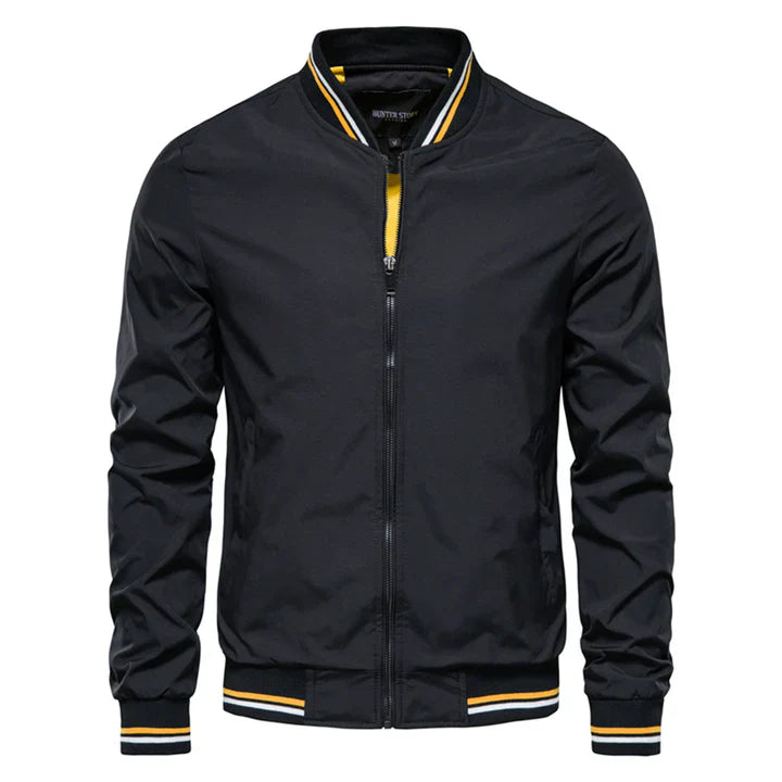 Bomberjacke - Winddichte Zip-Up Sommerjacke für Männer-Schwarz-XS-Chaps Herrenmode