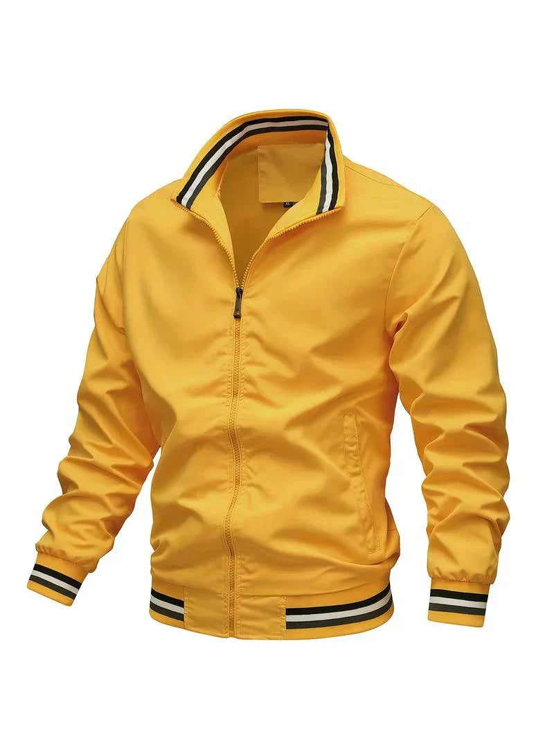 Bomberjacke – Winddichte, leichte Reißverschlussjacke für Herren-Gelb-S-Chaps Herrenmode