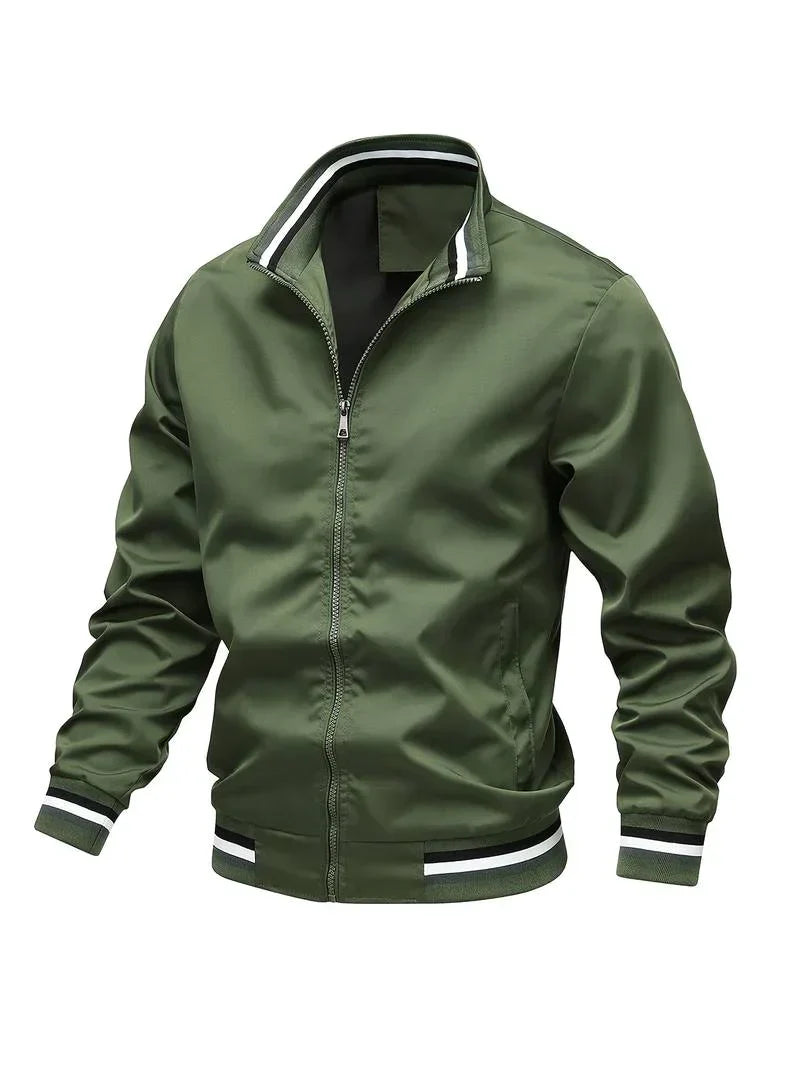 Bomberjacke – Winddichte, leichte Reißverschlussjacke für Herren-Grün-S-Chaps Herrenmode
