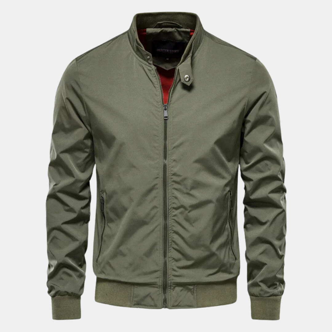 Bomberjacke – mit Reißverschluss – Herbst – Windjacke – Herrenjacke-Grün-S-Chaps Herrenmode