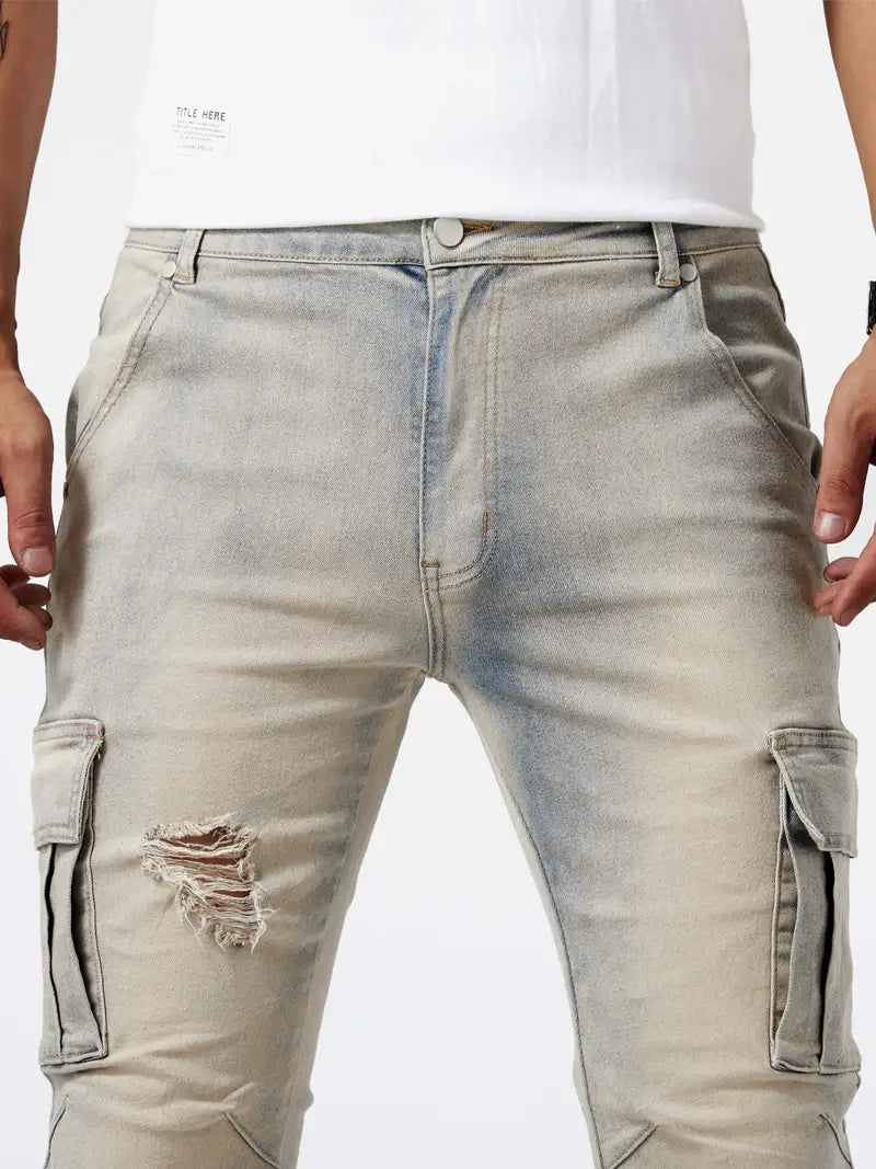 Booker-Jeans | Lässige Cargohose für Männer-Khaki-30-Chaps Herrenmode