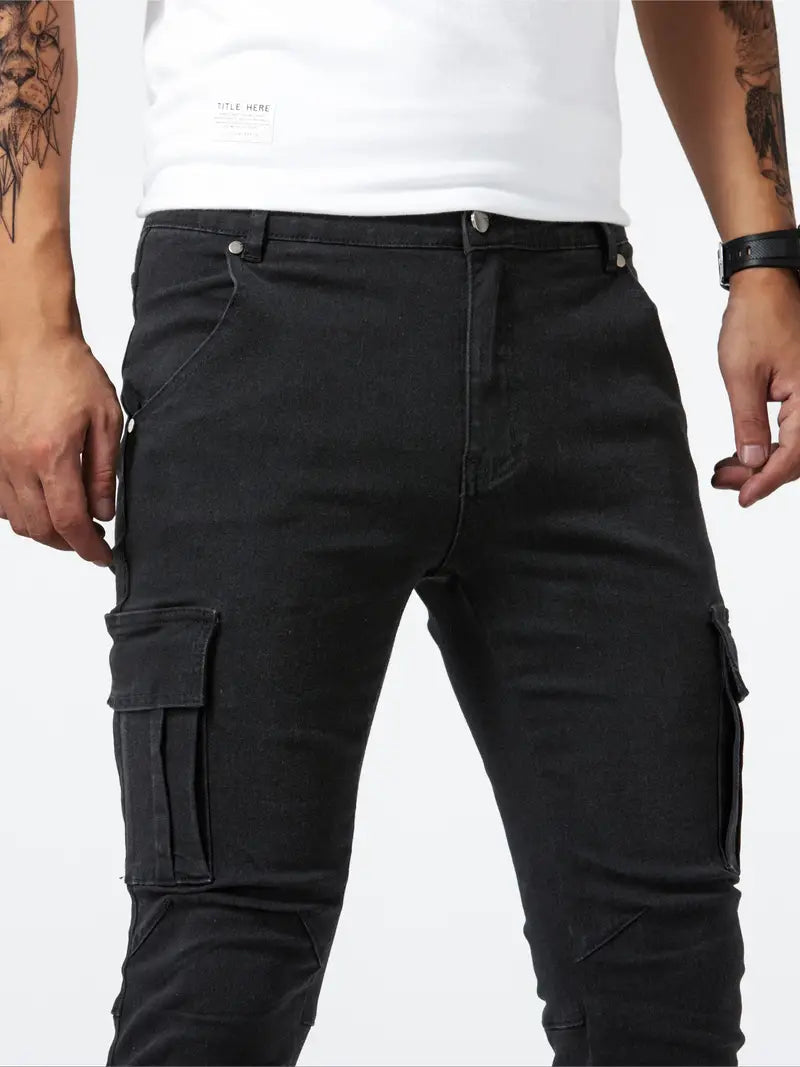 Booker-Jeans | Lässige Cargohose für Männer-Schwarz-30-Chaps Herrenmode