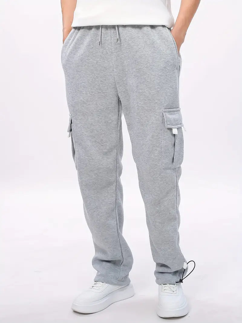 Bryson Jogginghose | Lässige Cargohose für Männer-Grau-S-Chaps Herrenmode