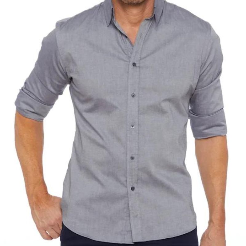 Bügelfreies Hemd - Button-Up - Langarm - Hemd - Herrenhemd-Chaps Herrenmode