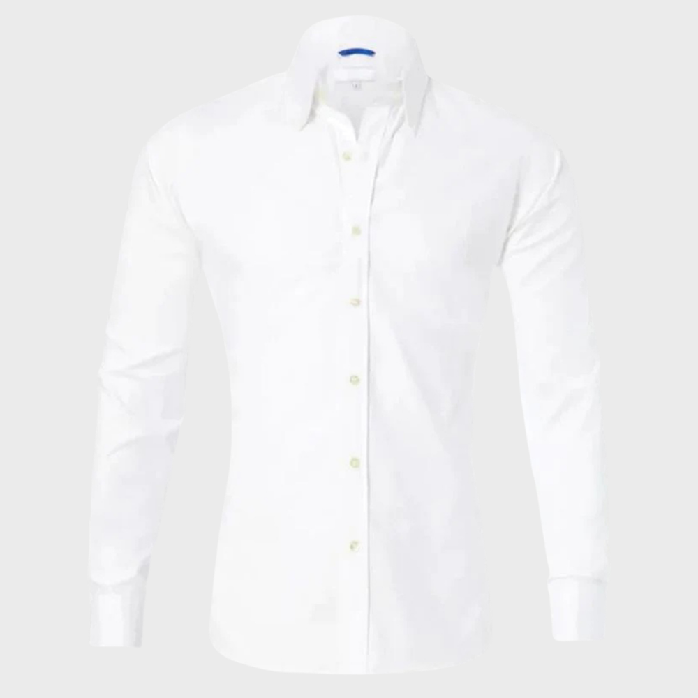Bügelfreies Hemd – Knitterfrei – Mit Kragen – Dresshemd – Herrenhemd mit Knöpfen-Chaps Herrenmode