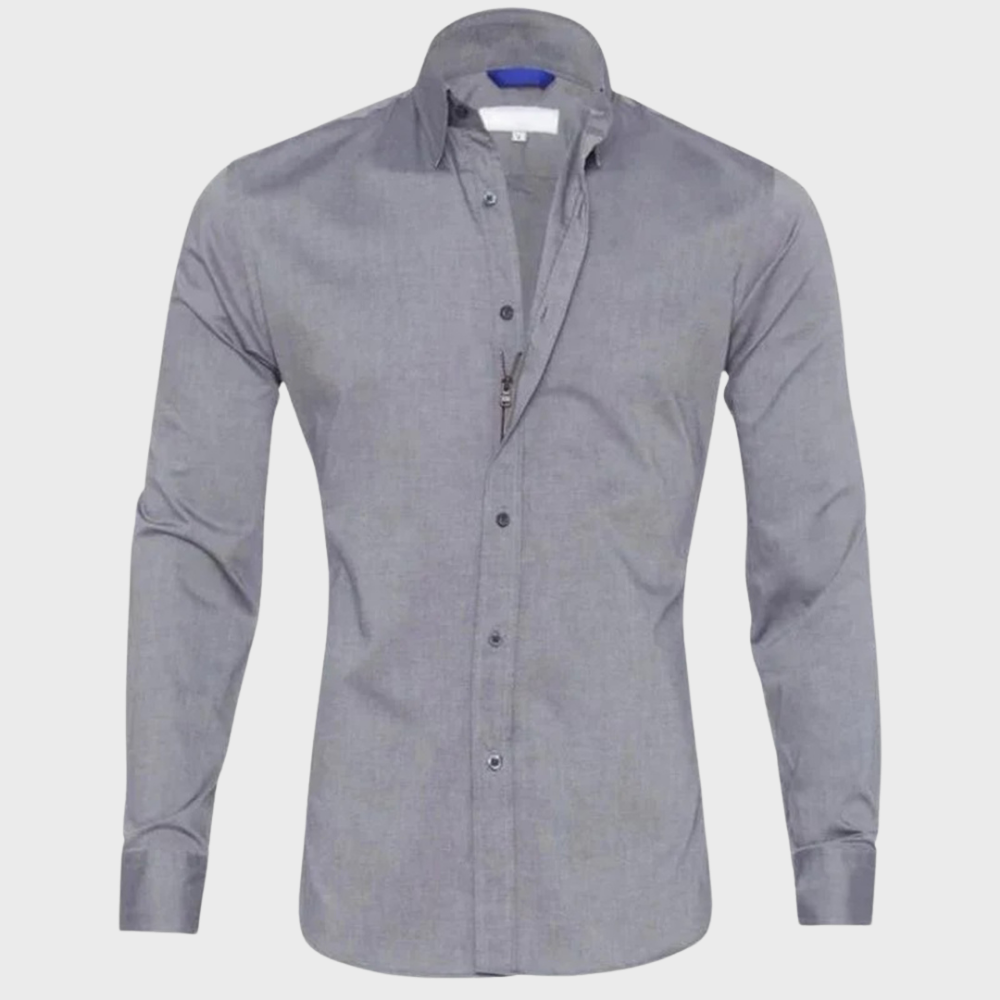 Bügelfreies Hemd – Knitterfrei – Mit Kragen – Dresshemd – Herrenhemd mit Knöpfen-Chaps Herrenmode