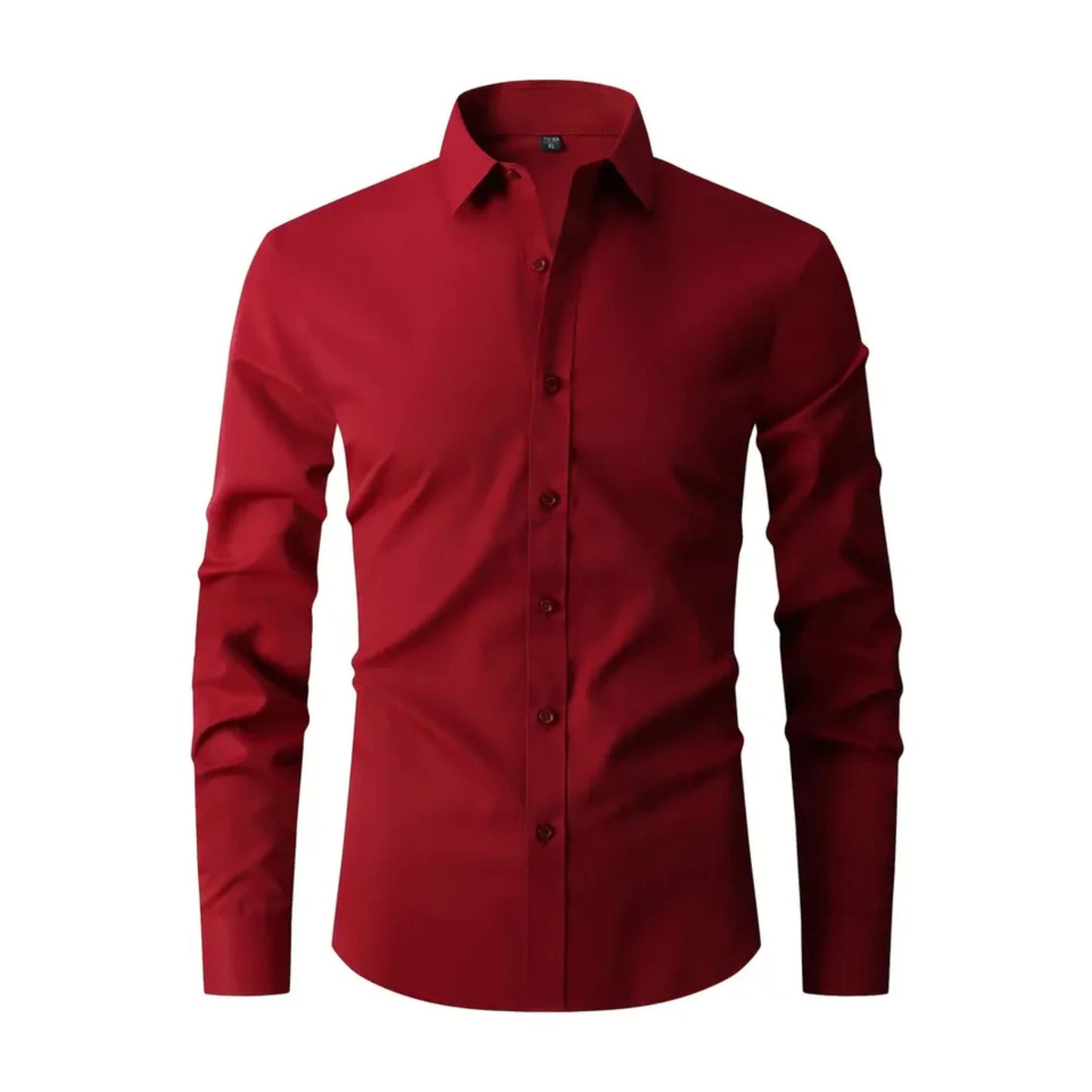 Bügelfreies Herrenhemd - Knitterfrei - Slim Fit - Hemd - Button-Up Hemd-Rot-XS-Chaps Herrenmode