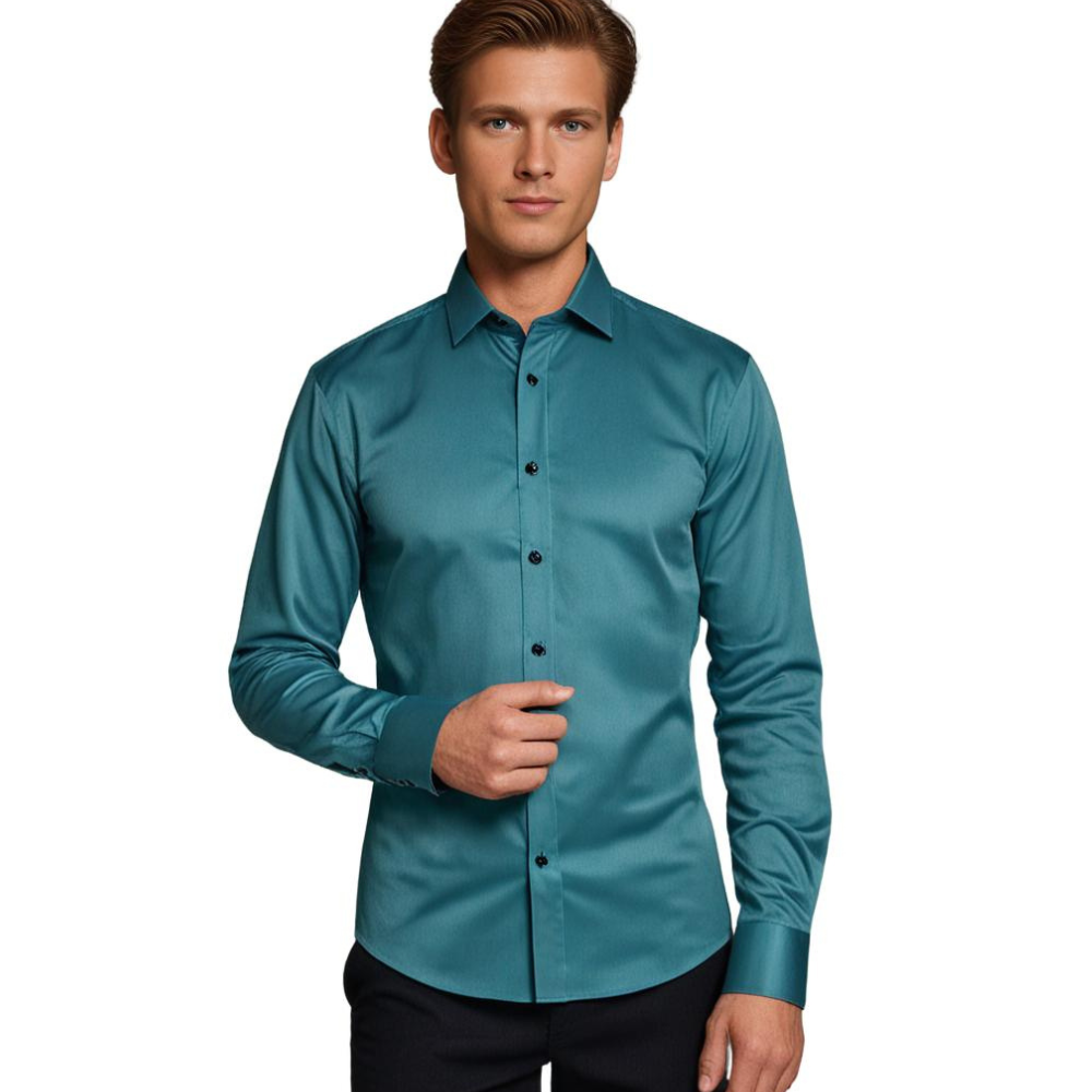 Bügelfreies Herrenhemd | Stretch | Slim Fit | Anzughemd | Button-Up Hemd-Chaps Herrenmode