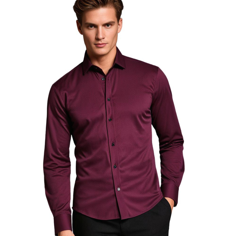 Bügelfreies Herrenhemd | Stretch | Slim Fit | Anzughemd | Button-Up Hemd-Chaps Herrenmode