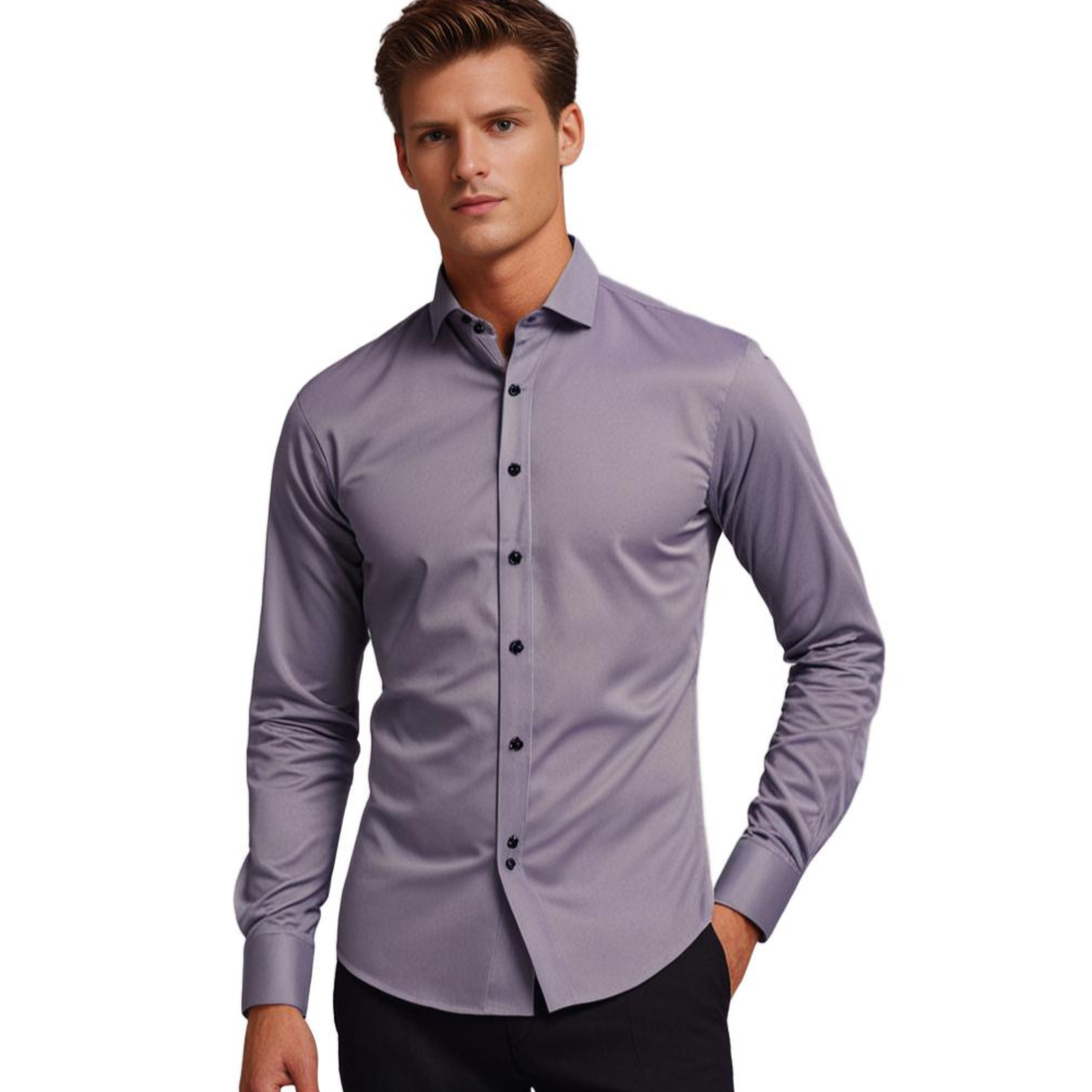 Bügelfreies Herrenhemd | Stretch | Slim Fit | Anzughemd | Button-Up Hemd-Chaps Herrenmode