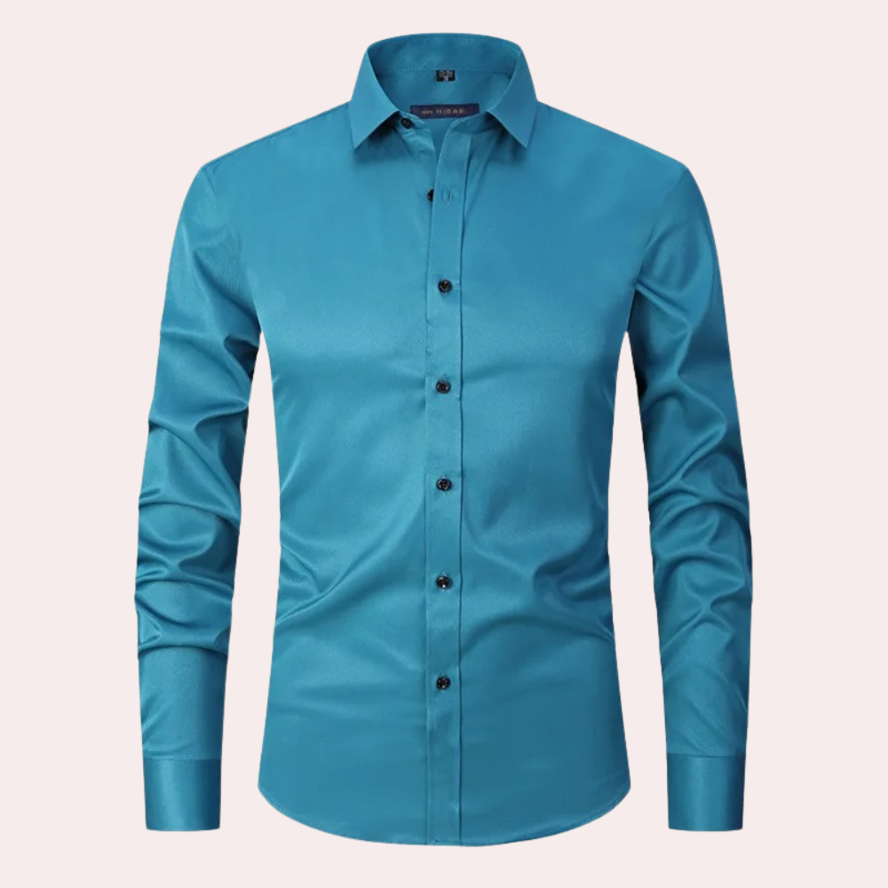 Bügelfreies Herrenhemd | Stretch | Slim Fit | Anzughemd | Button-Up Hemd-Hellgrün-S-Chaps Herrenmode